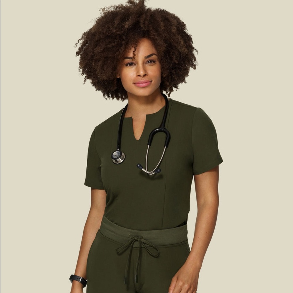 WORN TWICE OLIVE GREEN MANDALA SCRUB SET